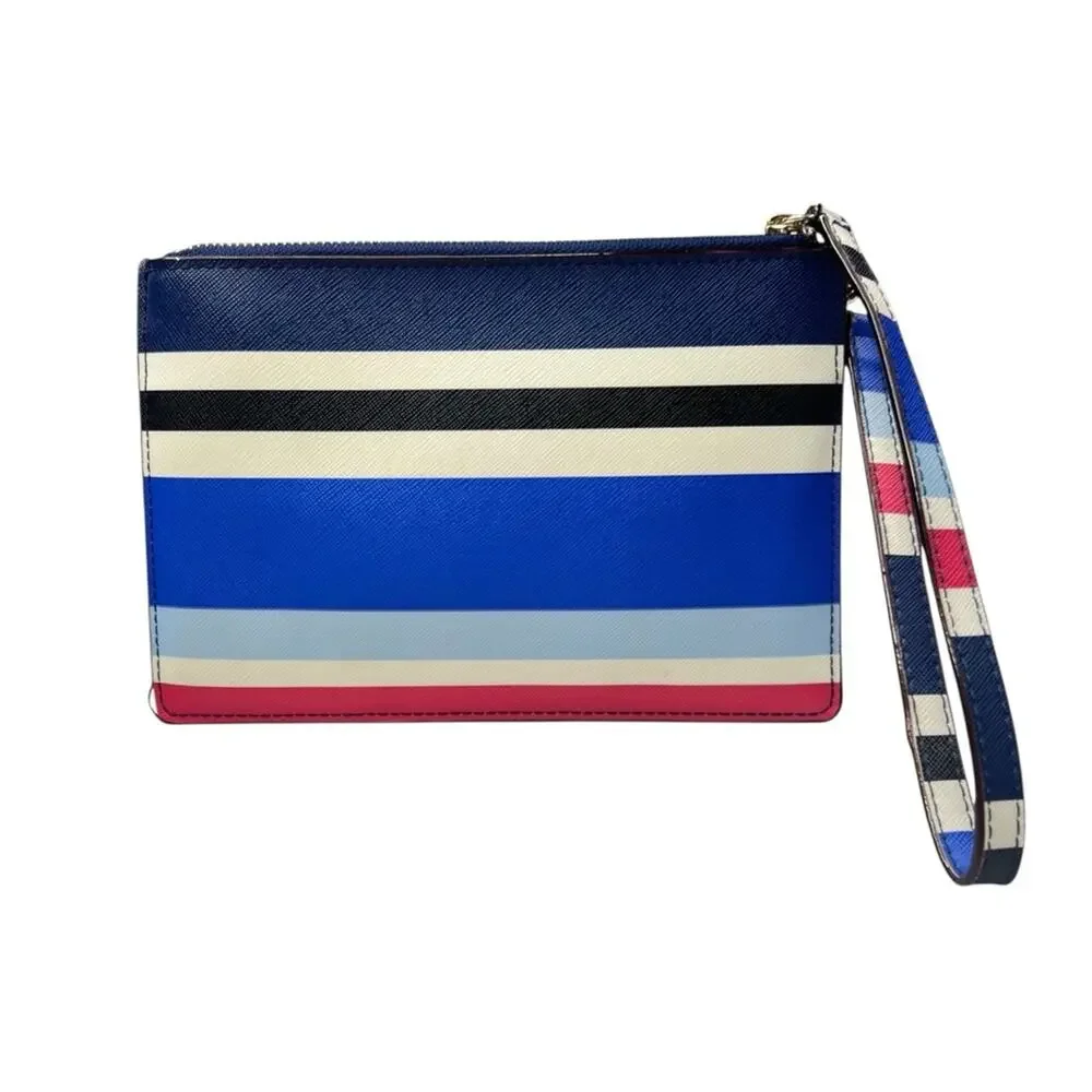 Kate Spade Wristlet Striped Laurel Way Print Nautical Sporty Classic Preppy